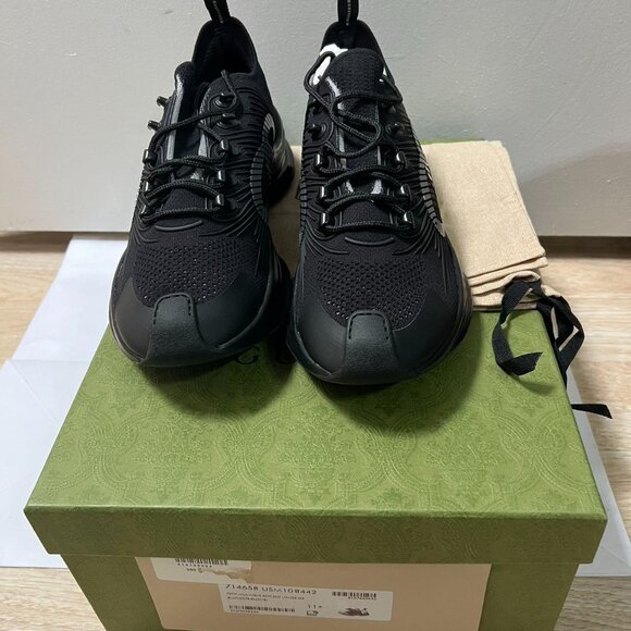 MEN Gucci Gucci Run Sneaker 'All Black' 714658-USM10-8442 - Picture 3 of 9